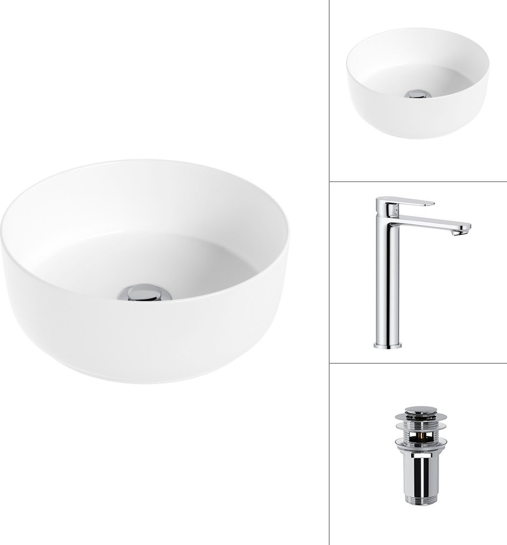 Умывальник Lauter 21499-31 + Moon 21СK81691C с донным клапаном 21190CH (хром)