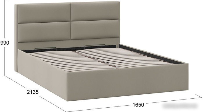 Кровать Трия Глосс универсальный тип 1 с ПМ 160x200 (велюр мокко темный)