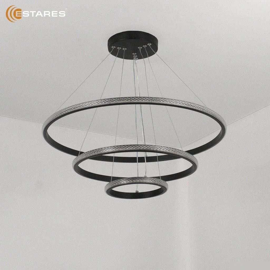 Подвесная люстра Estares Akrilika slim 70W 3R-APP-600x1100-BLACK/CLEAR-220-IP20