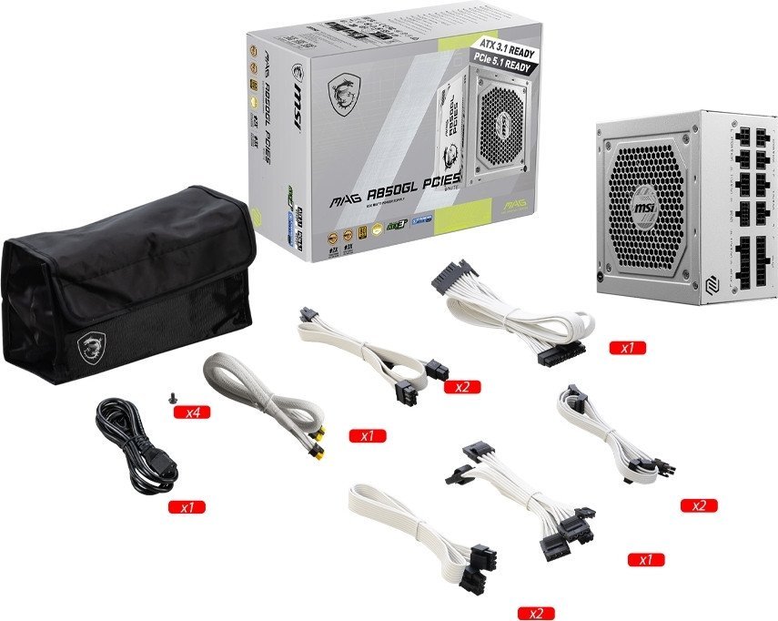 Блок питания MSI MAG A850GL PCIE5 WHITE