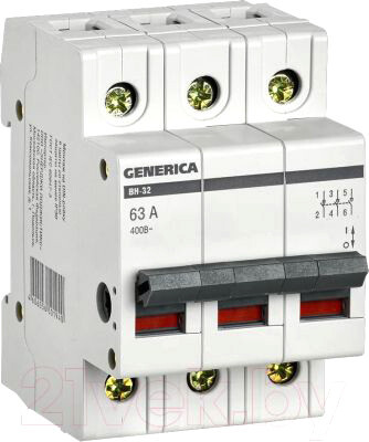 Выключатель нагрузки Generica ВН-32 3Р 63А MNV15-3-063