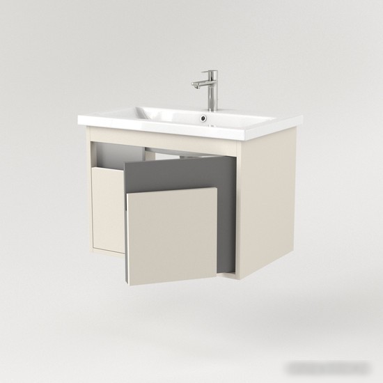 Дабер Тумба под умывальник 016 WeltWasser Deilbach 7517-70 Т16.7W.0.19_light (с подсветкой, бежевый/серый)