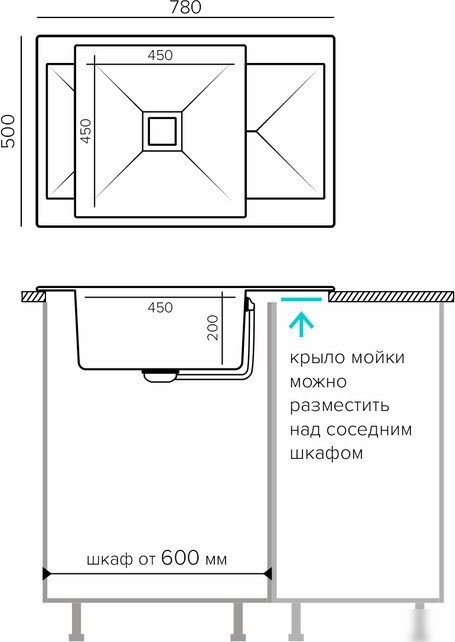 Кухонная мойка Polygran Blade 780 (серый)