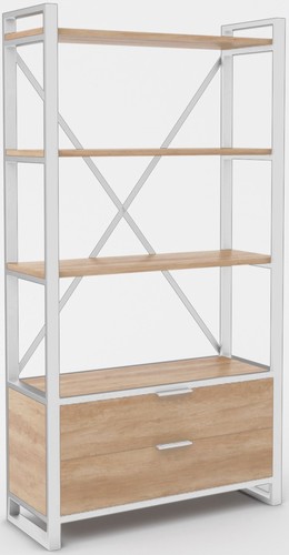Стеллаж Hype Mebel Стандарт Люкс 50x200 (белый/дуб галифакс натуральный)