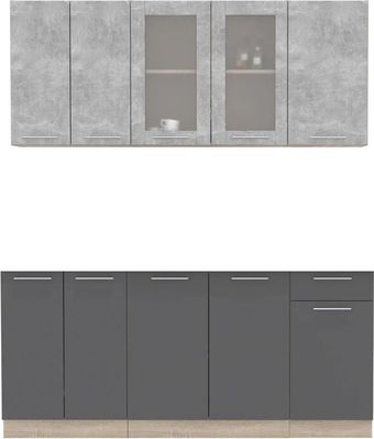 Интерлиния Мила 18-60 без столешницы (бетон/антрацит)