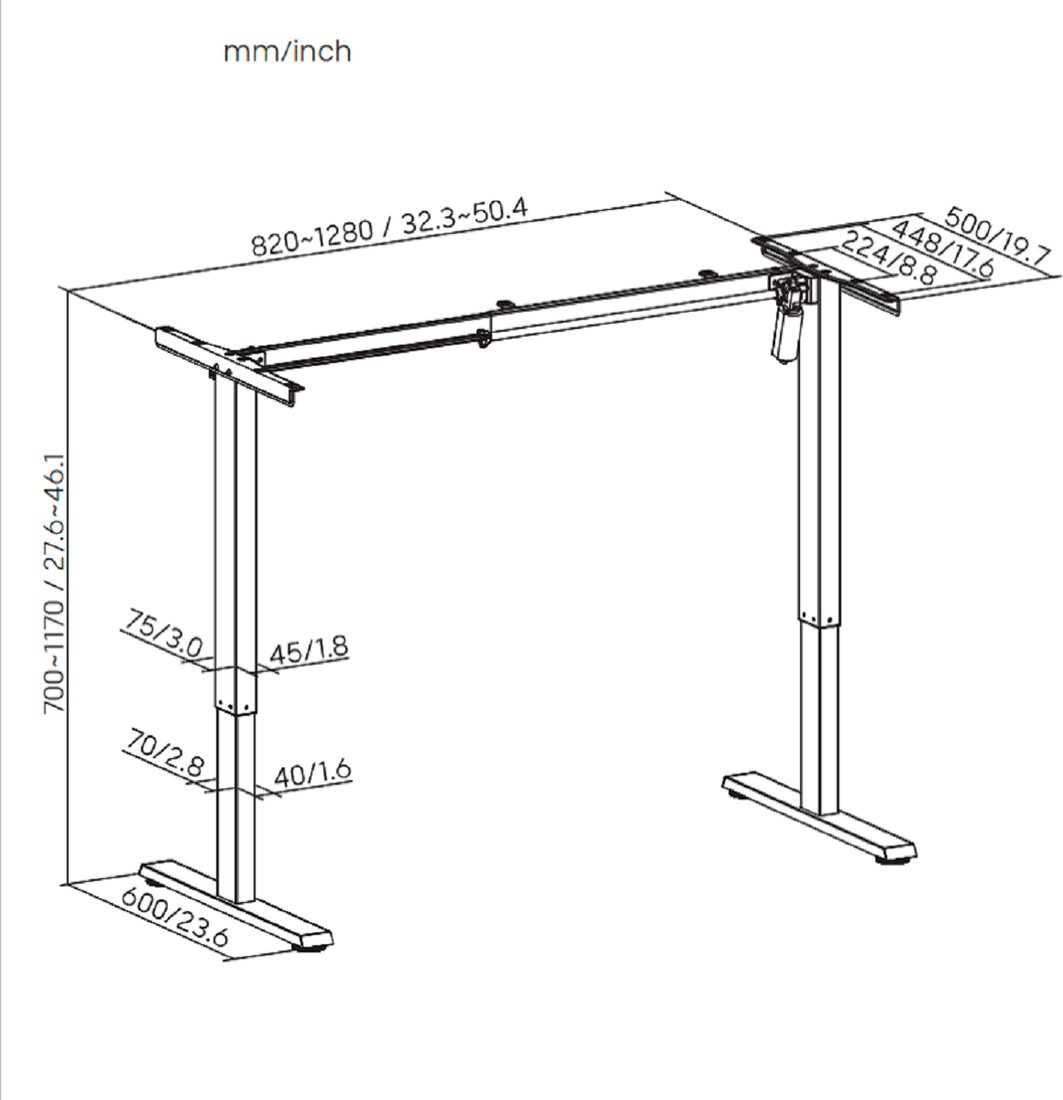 Стол с регулировкой высоты ErgoSmart Electric Desk Slim + Столешница ДСП 1200х650х18мм (рама серая/дуб мореный)