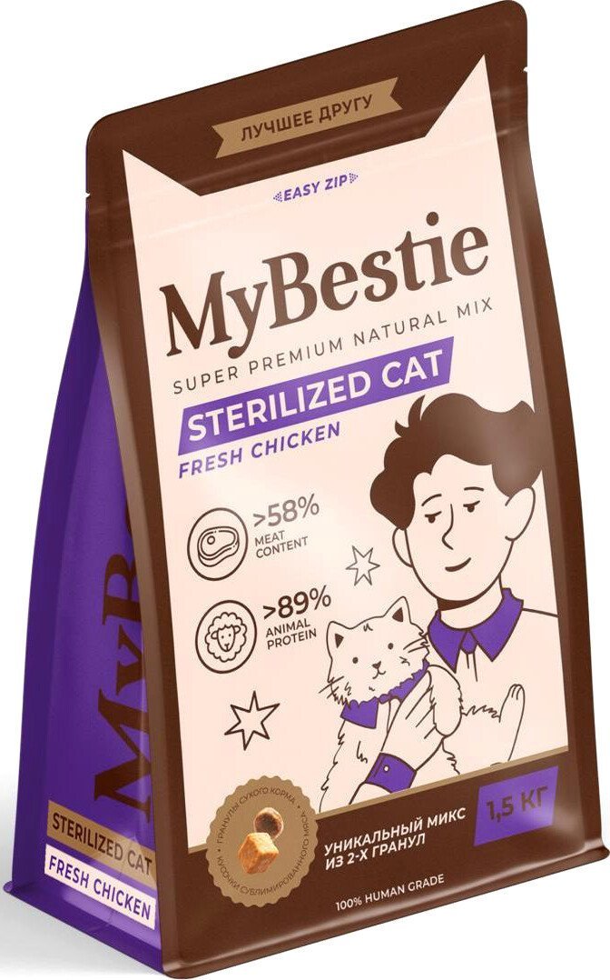 Сухой корм для кошек MyBestie Sterilized (0.4 кг)