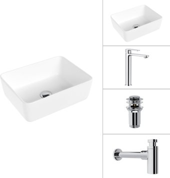 Умывальник Lauter 21674B + Moon 21СK81691C + сифон 21635CH + дон.клапан 21190CH (хром)