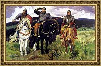 Картина Декарт "Богатыри" Васнецов, Русский художник 8Л0503 (в раме)