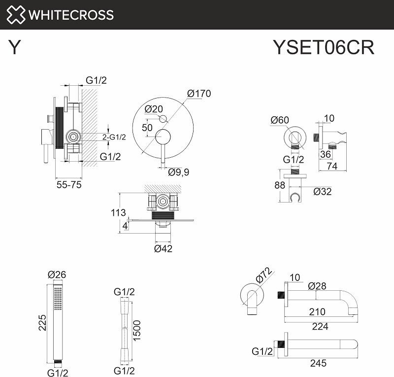 Смеситель Whitecross Y YSET06GL (золото)