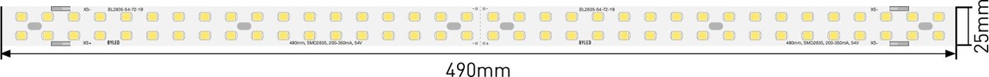 Светодиодная линейка Byled BL2835-54-72-19-3000K