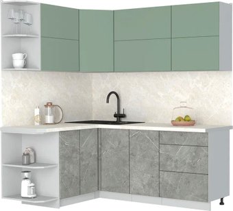 Кухонный модуль Интерлиния Мила Матте 1.5x2.0 А (мята/керамика/опал светлый)