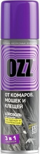 Аэрозоль от насекомых Ozz от комаров, мошек и клещей 020608 (150 мл)