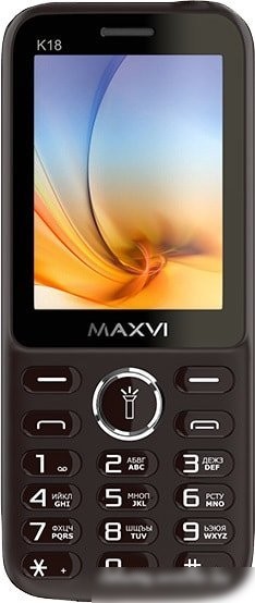 Кнопочный телефон Maxvi K18 (коричневый)