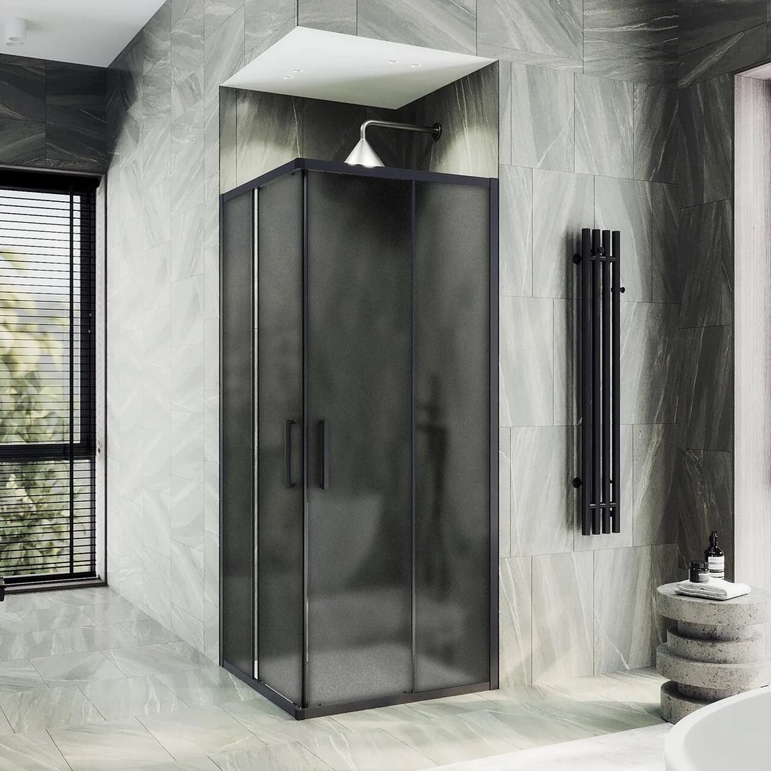 Душевой уголок MaybahGlass MGY-1331-6 (графит матовый стекло/черный)