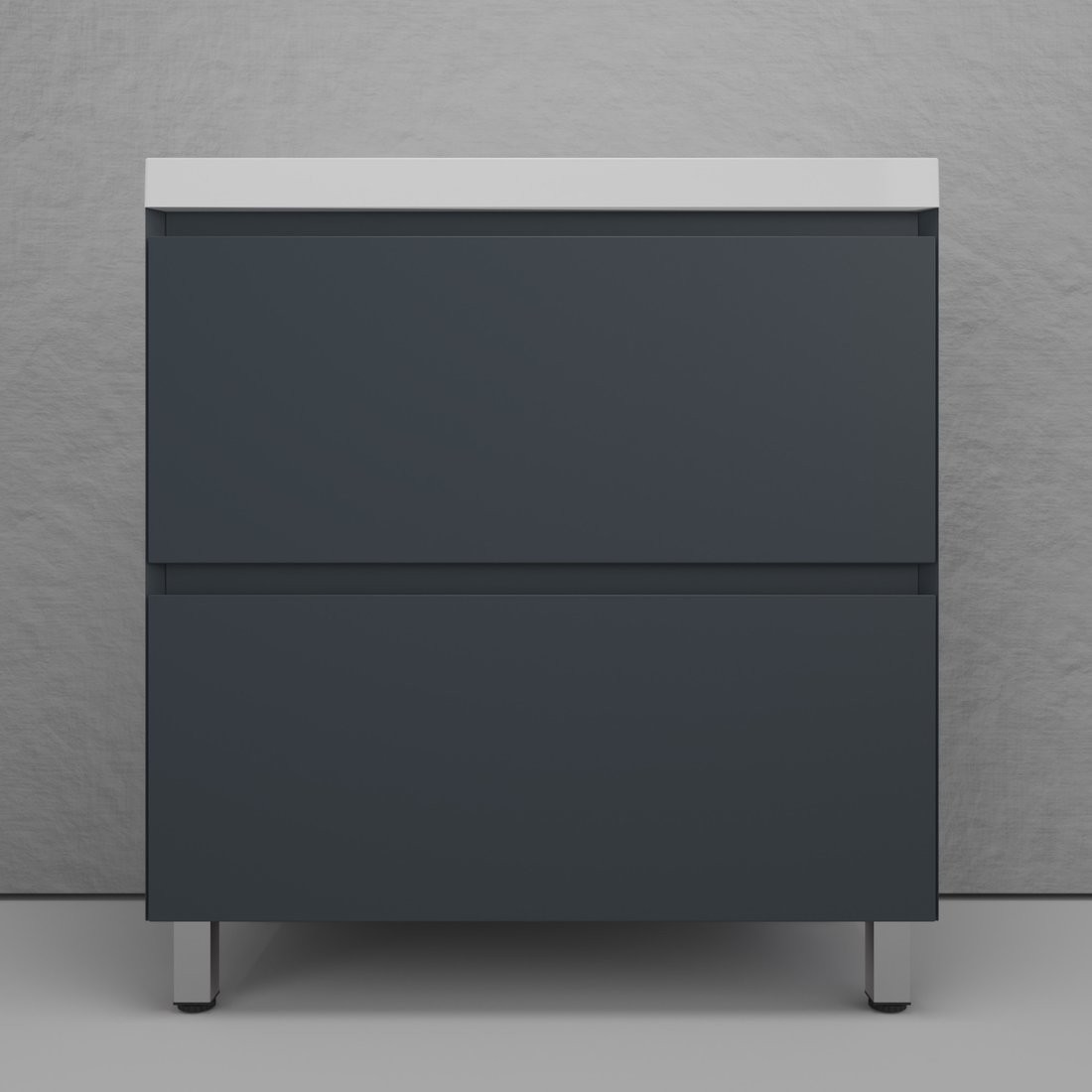 Symbolite Тумба под умывальник Манхэттен 80 Plus 2 ящика + Asti 80x45 (графит/жасмин)