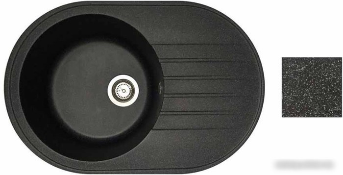 Кухонная мойка БелЭворс Rondo L + смеситель W74004-2 + дозатор L405F (черный)