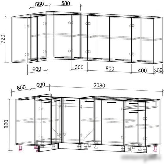 Интерлиния Мила Лайт 1.2x2.1 без столешницы (дуб золотой/дуб золотой)