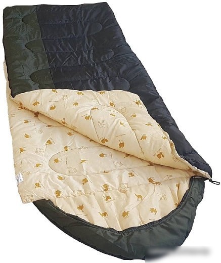 Спальный мешок BalMax Аляска Camping Plus -15 (левая молния, черный/хаки)