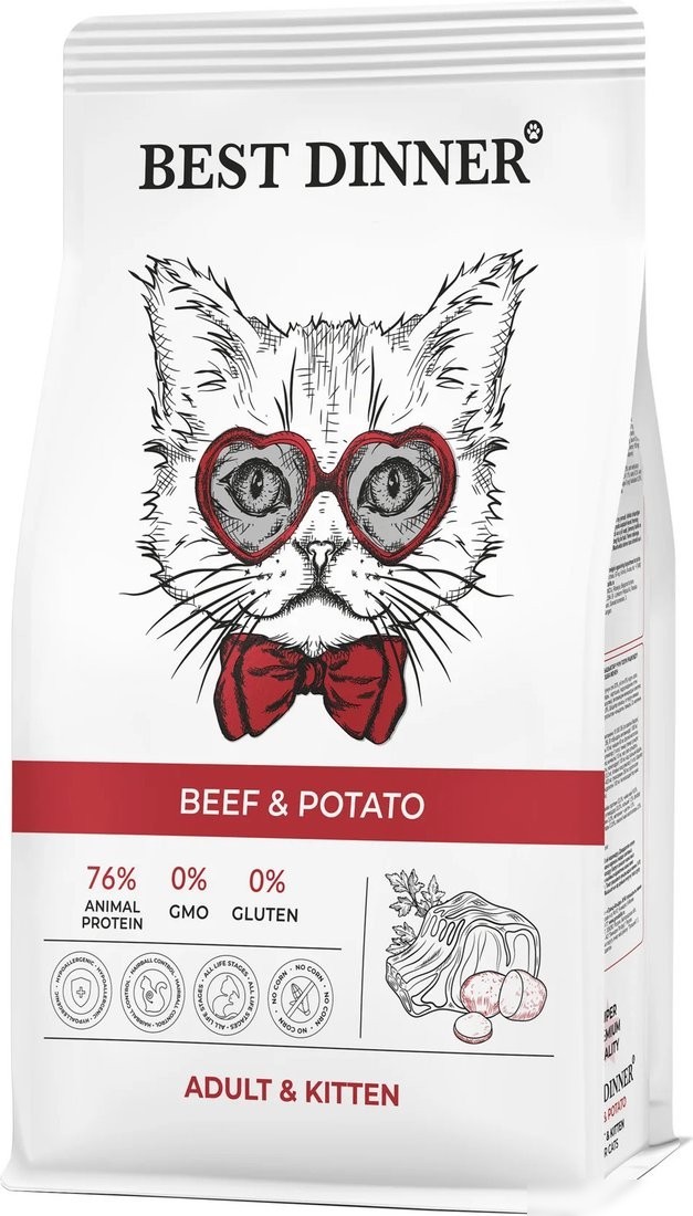 Сухой корм для кошек Best Dinner Adult & Kitten Beef & Potato (10кг)