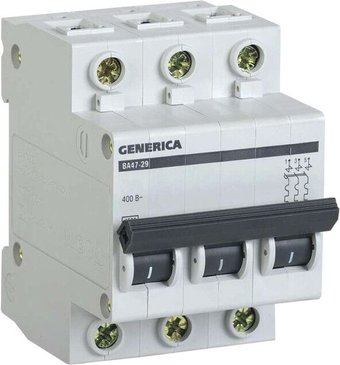 Выключатель автоматический Generica ВА 47-29 3Р 25А 4.5кА MVA25-3-025-C