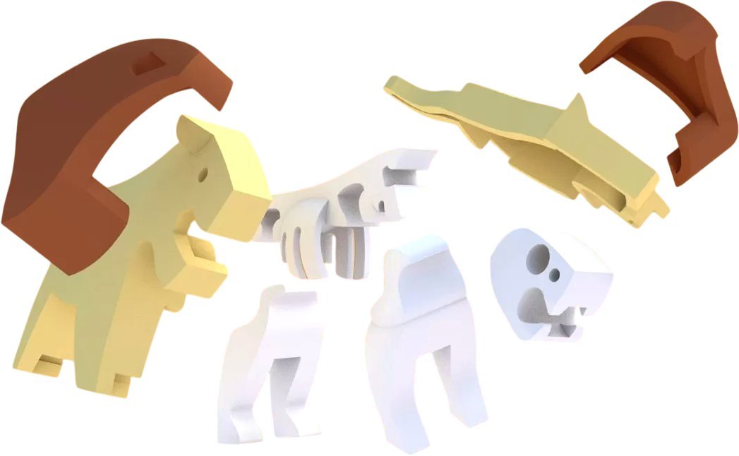Магнитный конструктор Halftoys Animal Лев HAS001