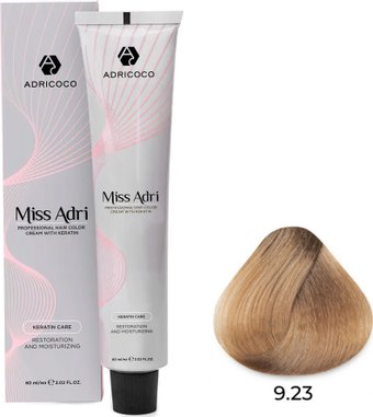 Крем-краска Adricoco Miss Adri 9.23 (100мл, очень светлый блонд перламутровый золотистый)
