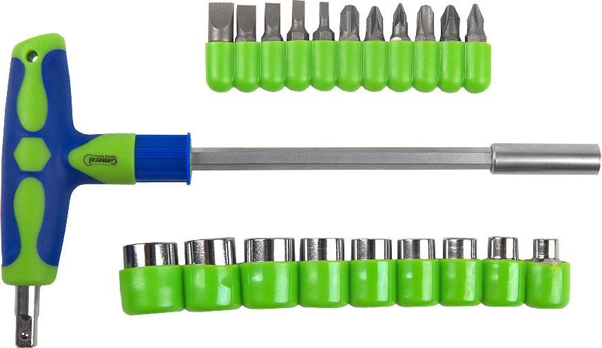 Набор отвертка с битами и головками General Lighting G-Tec №2 + насадки / 901211 (21 предмет)