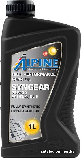 Трансмиссионное масло Alpine Syngear 75W-90 1л Трансмиссионное масло Alpine Syngear 75W-90 1л