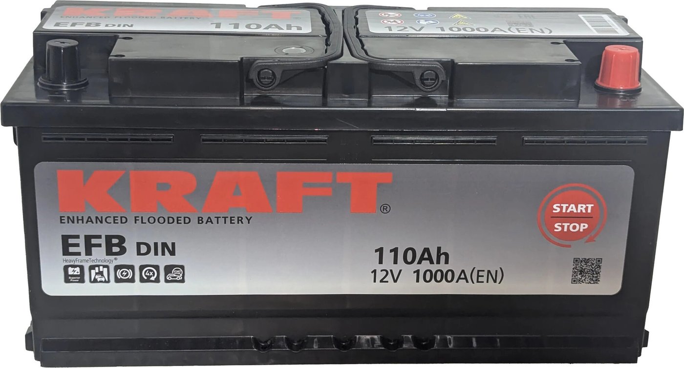 Автомобильный аккумулятор KRAFT EFB R (110 А·ч)