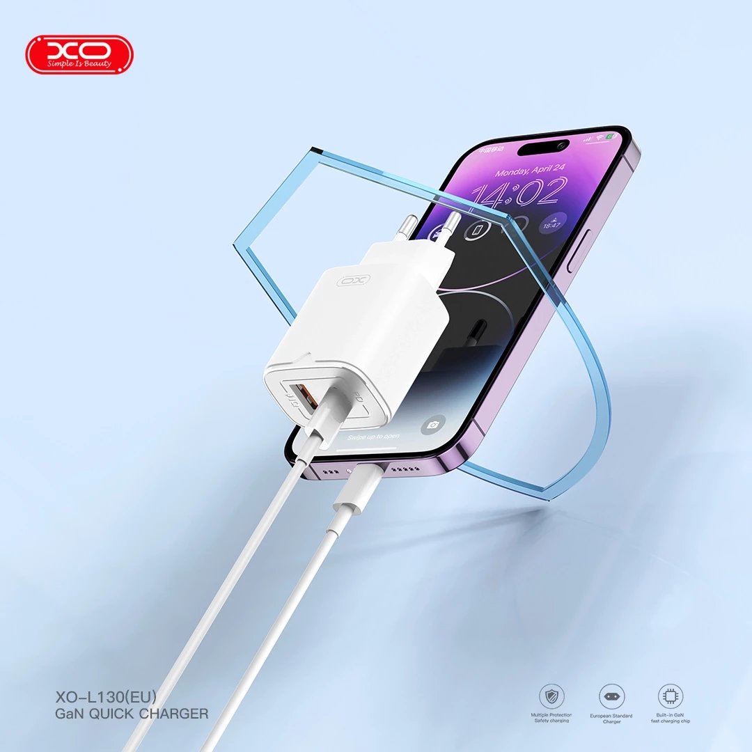 Сетевое зарядное XO L130 (белый)