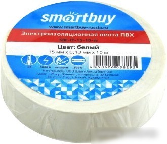 Изолента SmartBuy SBE-IT-15-10-w 10м (белый)