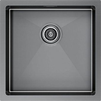 Кухонная мойка Paulmark Gerberg 44 UNI PM254444-GM (черный/вороненая сталь)