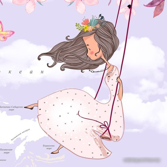 Виниловые обои Citydecor Princess 19 400x260, карта мира с ростомером
