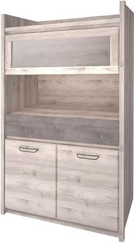Шкаф-витрина Anrex Jazz 1V2D1S с витриной (каштан найроби оникс)