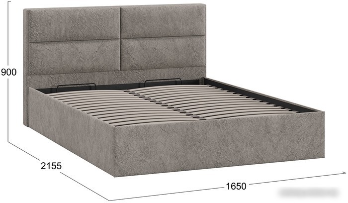 Кровать Трия Глосс универсальный тип 1 с ПМ 160x200 (микровелюр Wellmart Latte)