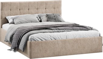 Кровать Трия Джоли Тип 1 универсальный 140x200 (микровелюр Wellmart Dark Beige)