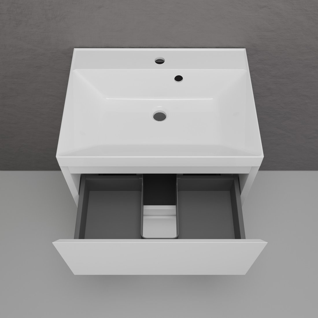 Symbolite Тумба под умывальник Манхэттен 60 Plus 2 ящика + Asti 60x45 (белый матовый/жасмин)