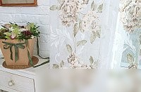 Тюль Delfa Flowers СТШ W2277/6440/7008 (400х250, зеленые цветы)