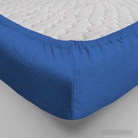 Постельное белье Luxsonia Трикотаж на резинке 180x200 Мр0010-20 (синий)