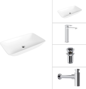 Умывальник Lauter 21886 + Cascade 21СК0655C + сифон 21635CH + дон.клапан 21190CH (хром)