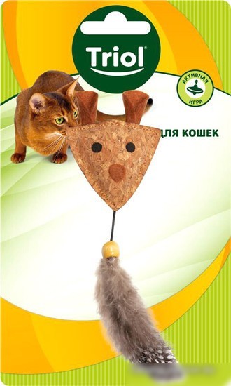 Игрушка для кошек Triol Мышка с перьями 22171046