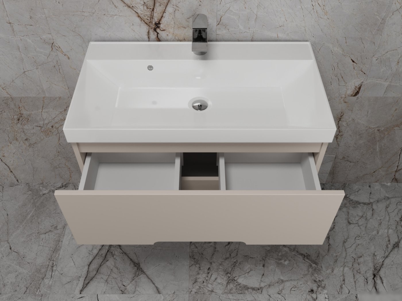 Symbolite Тумба под умывальник Матис 70 Classic 2 ящика (подвесная, крем)