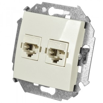 Розетка телефонная Simon 1591589-031 (слоновая кость)
