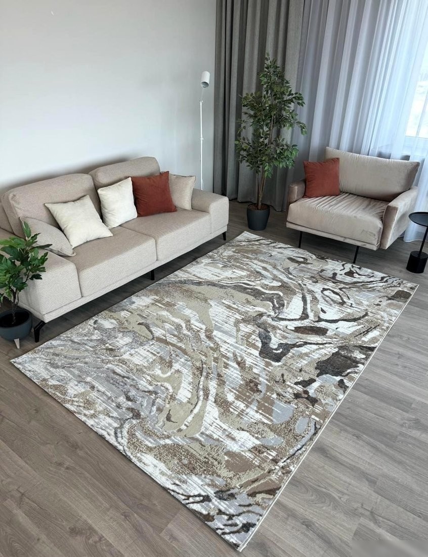 Ковер для детской Radjab Carpet Бьянка Прямоугольник D007A 8322RK-B (1x2, Cream Shirink/Vizon Fdy)