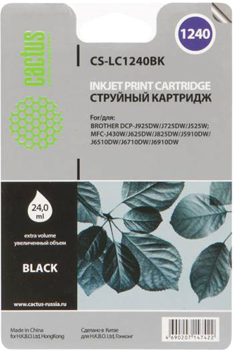 Картридж CACTUS CS-LC1240BK (аналог Brother LC1240BK)