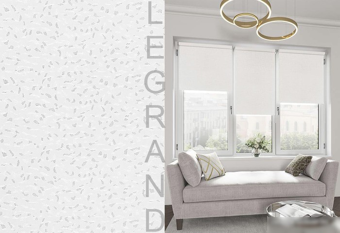 Рулонные шторы Legrand Блэкаут Кристалл 80.5x175 (белый)