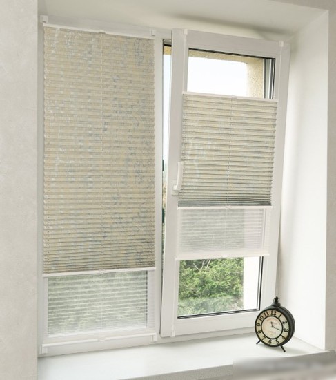 Плиссе Delfa Mirror СПШ-3903/3504 Basic Transparent (43x160, серый/белый)