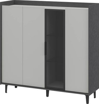 Шкаф-витрина Elva Эссен NEM04HS-3D1V-1360/400/1310 (29) (металл бруклин/лунный камень)