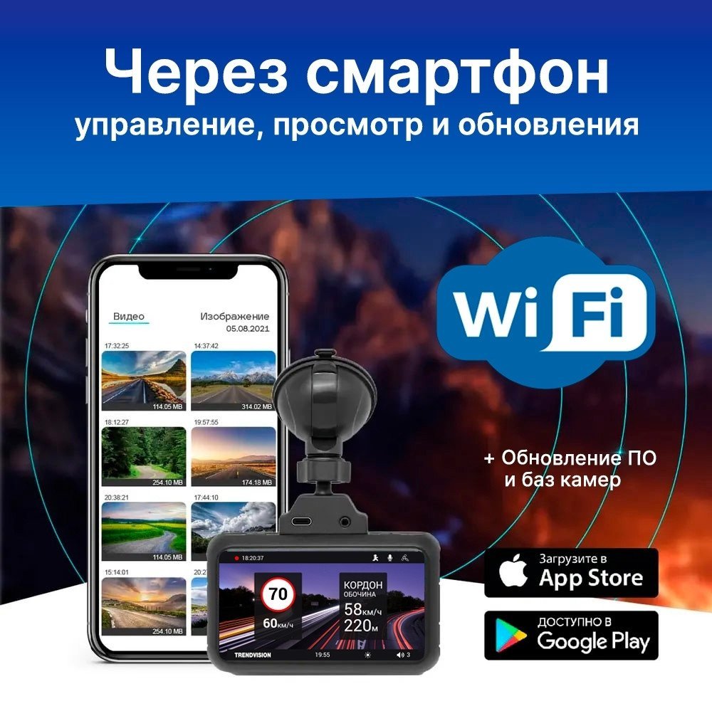 Видеорегистратор-GPS информатор (2в1) TrendVision TDR-725 Real 4K Max